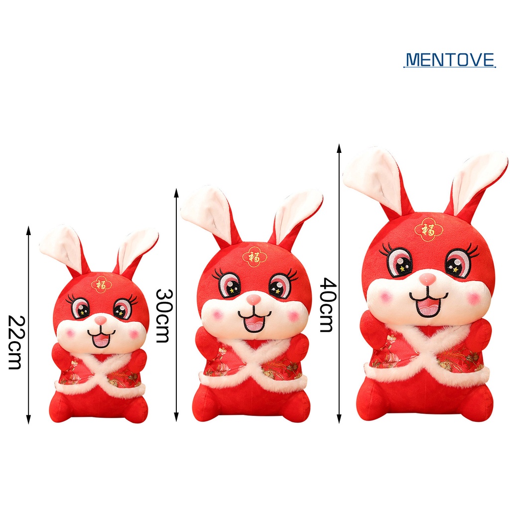 Thỏ Nhồi Bông 22 / 30 / 40cm Phong Cách Trung Hoa Trang Trí Năm Mới 2023