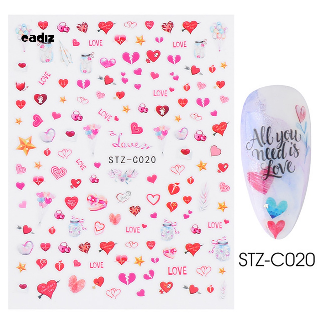 Miếng Dán Móng Tay Hình Trái Tim Dễ Thương Cho Cặp Đôi