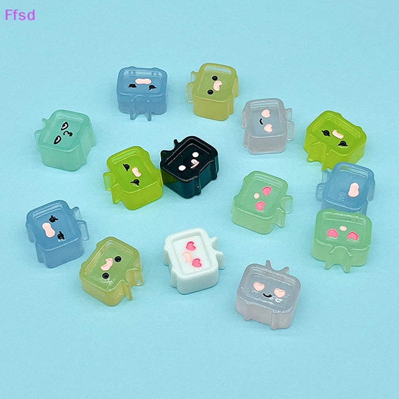 {Ffsd} Bộ 5 Tượng Resin Mini Hình Tv Hoạt Hình Màu Dạ Quang Dễ Thương Trang Trí Bảng Điều Khiển Xe Hơi / Nhà Cửa / Sân Vườn