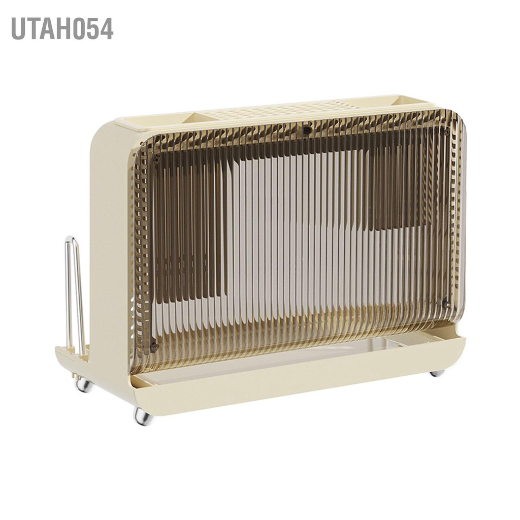 Utah054 Thớt Dao Người Tổ Chức Đa Năng Khối Giá Đỡ Có Khay Thoát Nước Cho Mặt Bàn Bếp Trắng