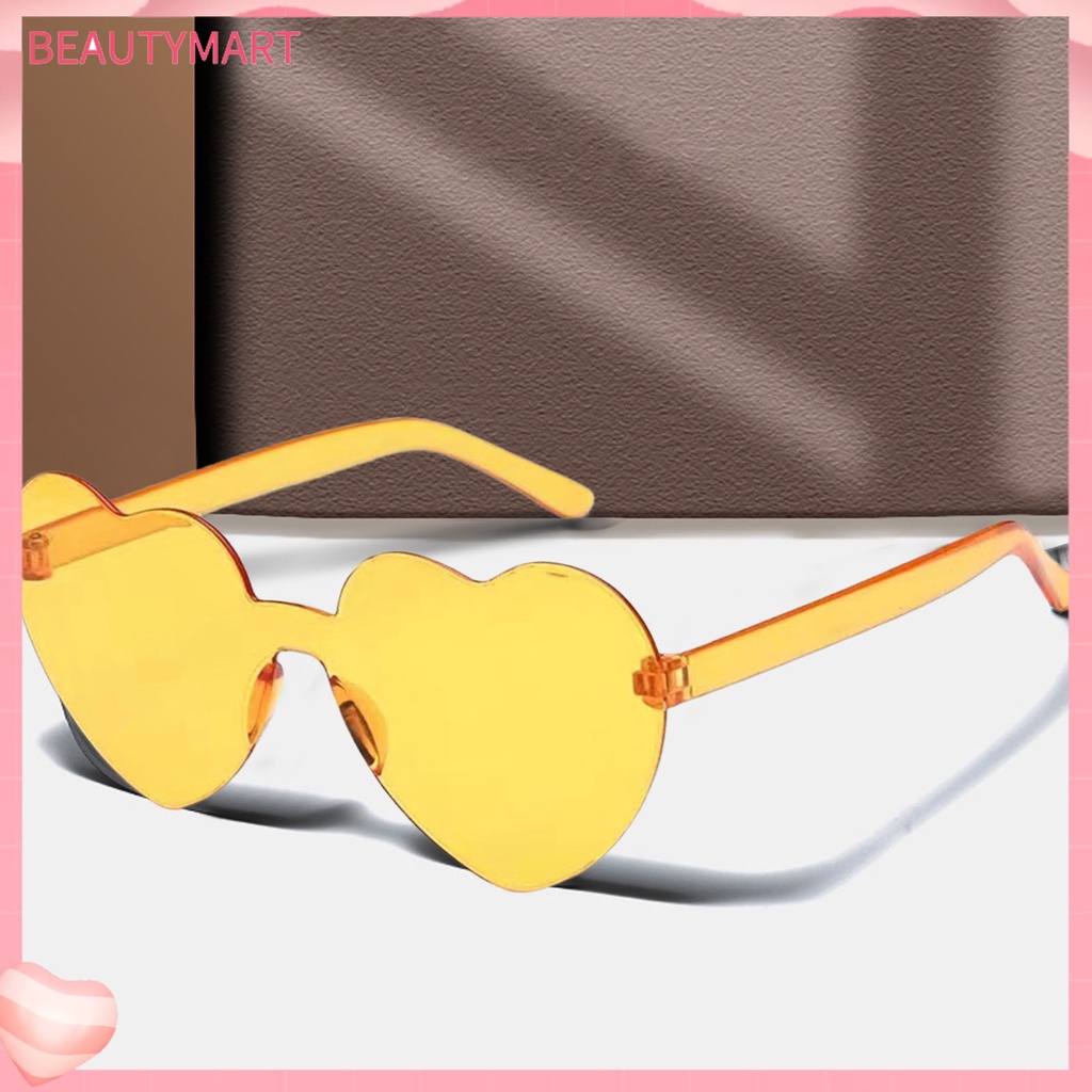 Kính Mát Hình Trái Tim Màu Trơn Trong Suốt Thời Trang Cho Nữ