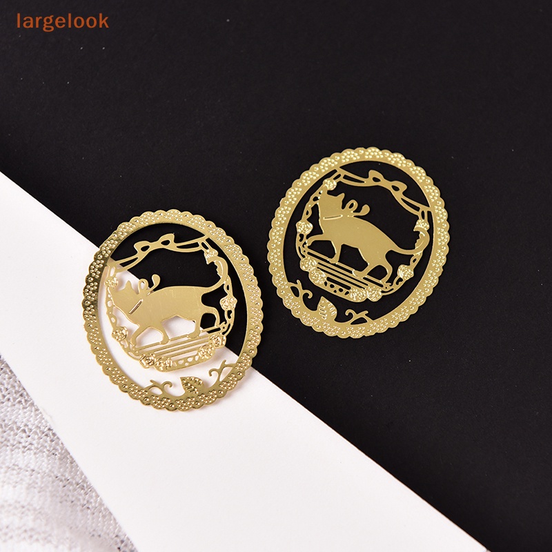 Thẻ Đánh Dấu Trang Sách Hình Mèo Bằng Kim Loại Dễ Thương