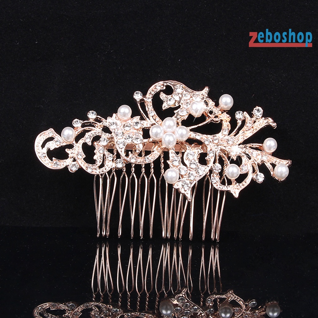 Lược Cài Tóc Đính Ngọc Trai Giả Thiết Kế Đơn Giản Xinh Xắn