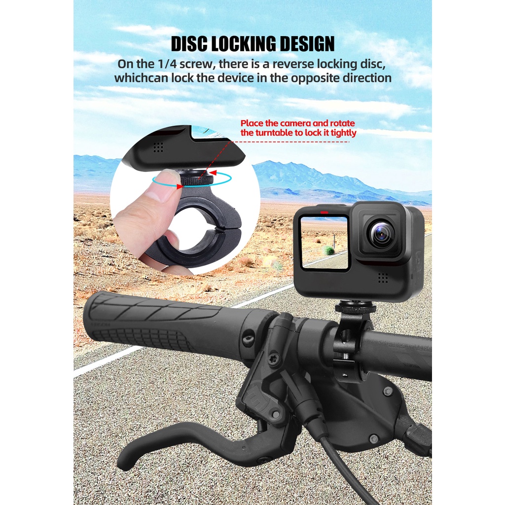 Giá Đỡ Máy Quay Hành Trình Go 11 10 Bằng Hợp Kim Nhôm XT-XINTE 1 / 4 Gắn Tay Lái Xe Đạp