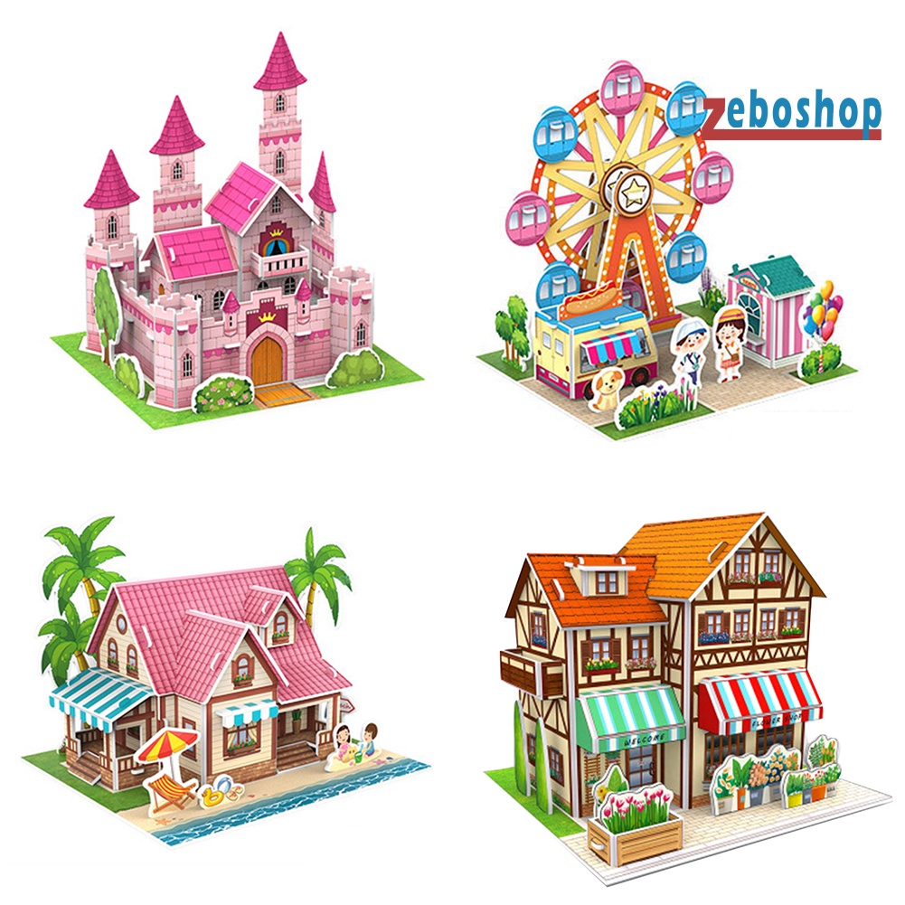 Mô Hình Đồ Chơi Lắp Ráp Ngôi Nhà 3D Ba Chiều DIY