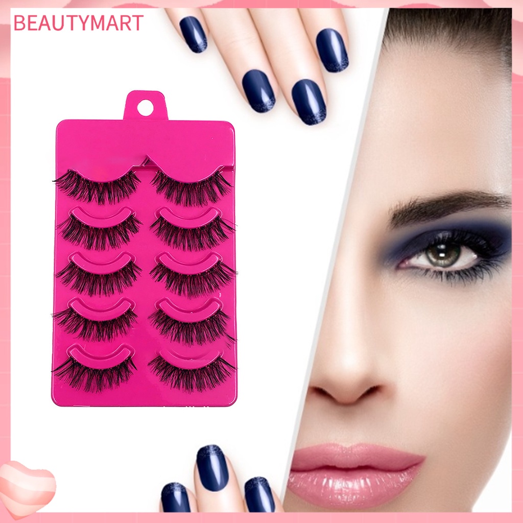 Set 5 Cặp Lông Mi Giả Dài Và Dày Tự Nhiên Trang Điểm Cho Nữ