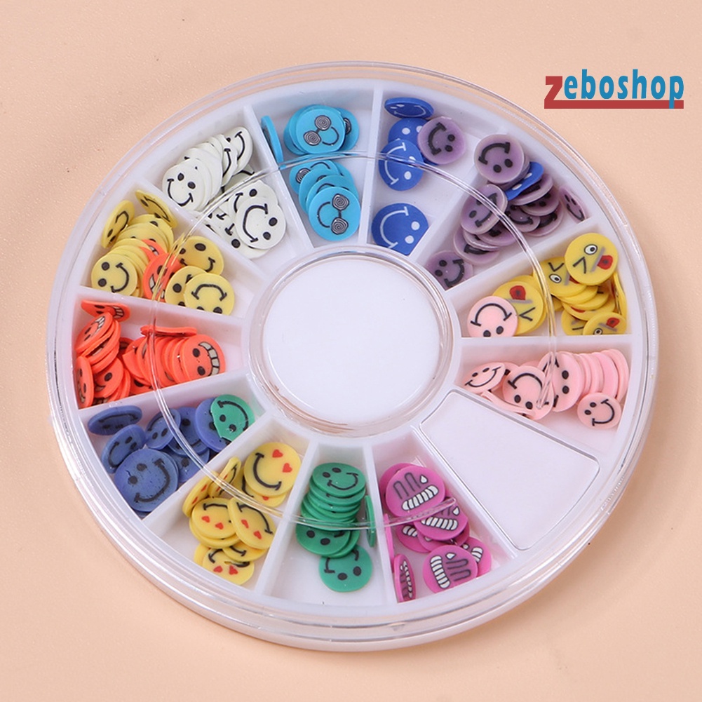 Hộp Đất Sét Polymer 12 Ngăn Hình Hoa Lá Trái Tim Ngôi Sao Trang Trí Móng Tay Nghệ Thuật