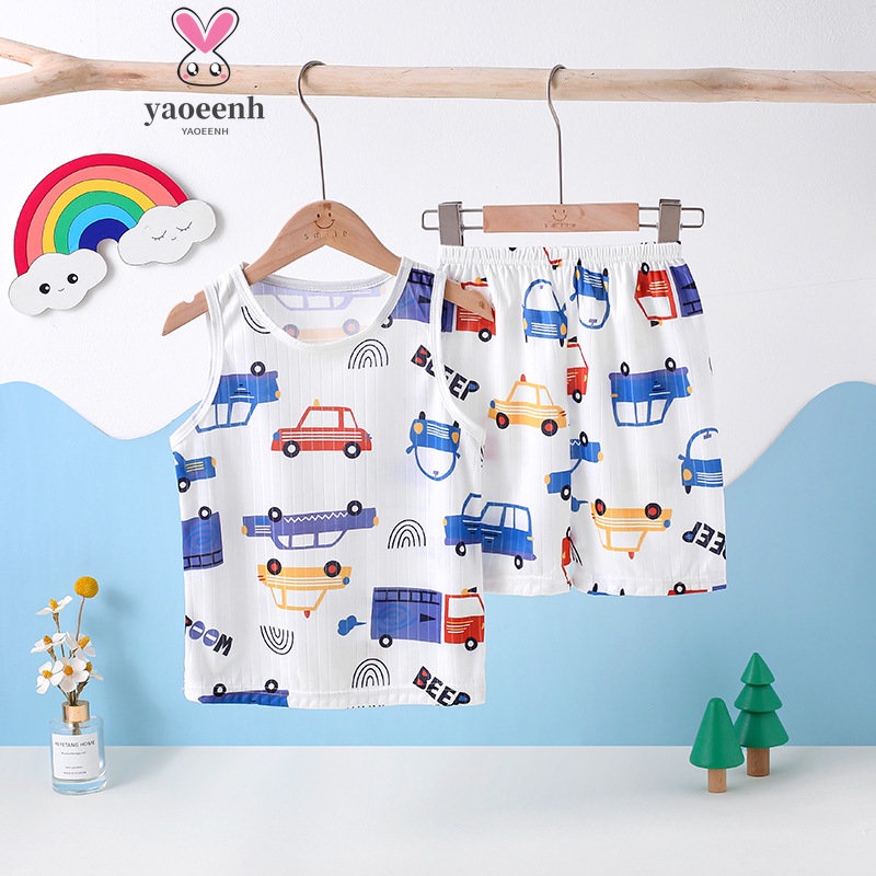 【YAOEENH】Bộ Áo Sát Nách + Quần Short Mỏng Thoáng Khí Thời Trang Mùa Hè Cho Bé 95-155cm