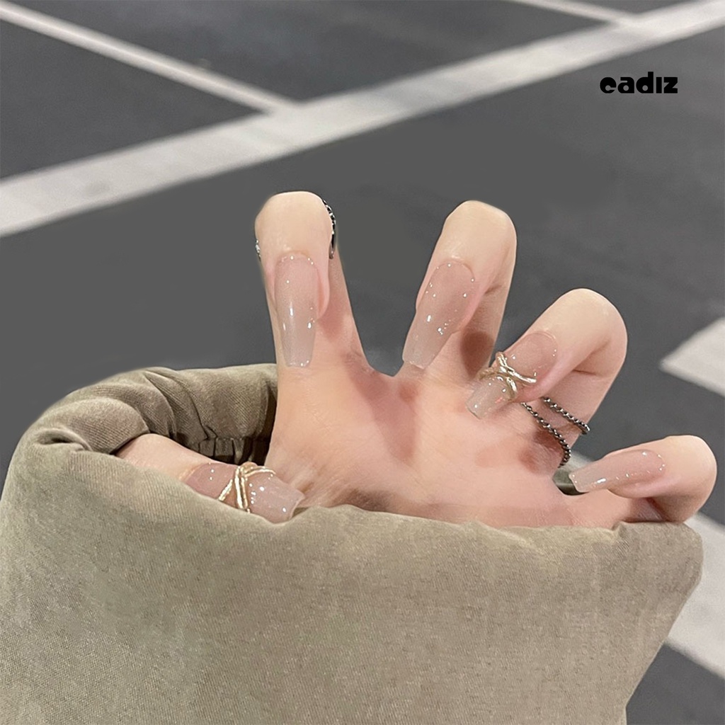 1 Bộ Móng Tay Giả Che Phủ Toàn Diện Hiệu Ứng Visual Effect Kèm Keo Dán Chuyên Dụng Cho Salon