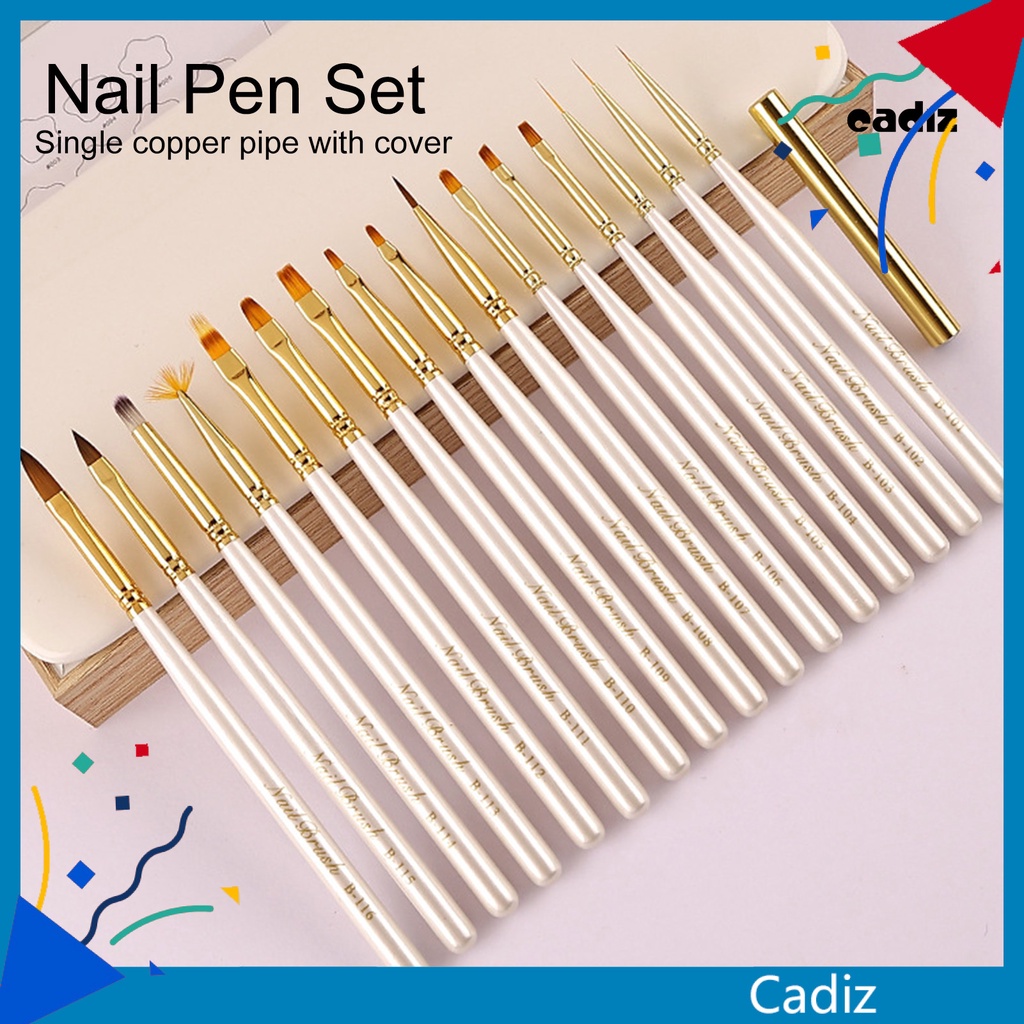 Bút Vẽ Móng Tay Nghệ Thuật Ngòi CADI Bằng Len Nylon Mềm Không Phai Màu Kèm Nắp Đậy DIY