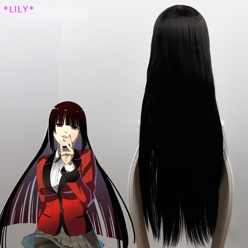Lily Anime nhân vật hoạt hình jabami yumeko đen dài thẳng tóc giả cosplay Party uuu