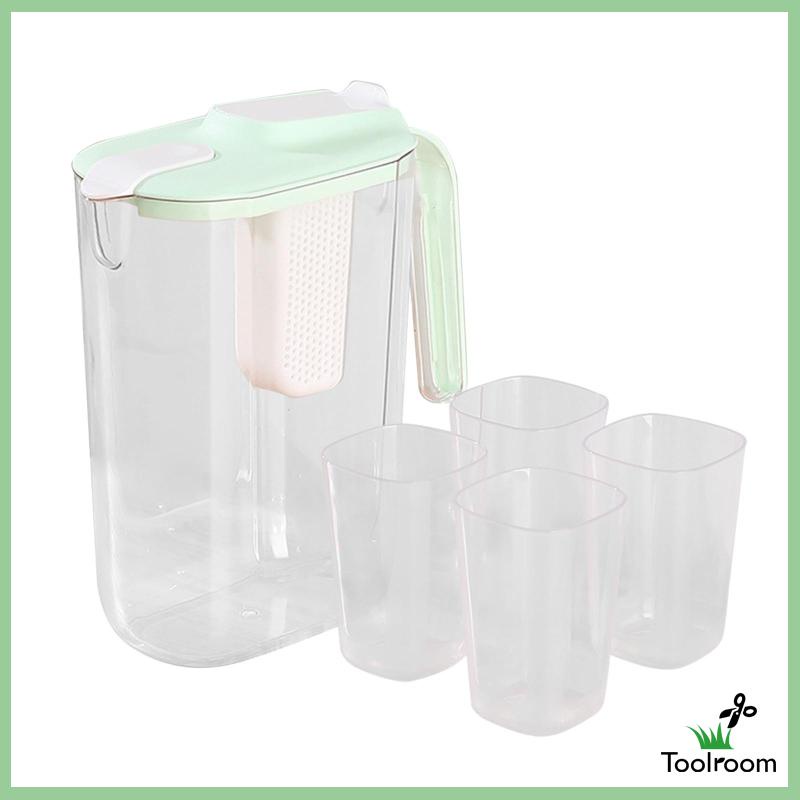 Bình Đựng Trà / Cà Phê Kín Khí Trong Suốt Kèm 4 Cốc