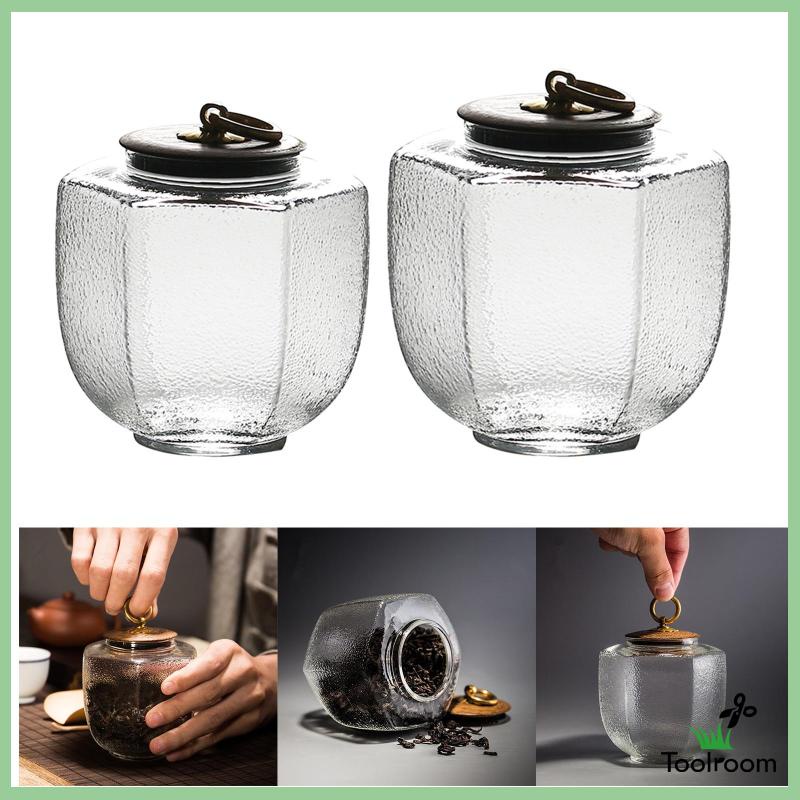 Hũ Thủy Tinh Tròn Đựng Trà / Thức Ăn Phong Cách Retro Cho Nhà Bếp / Phòng Ăn