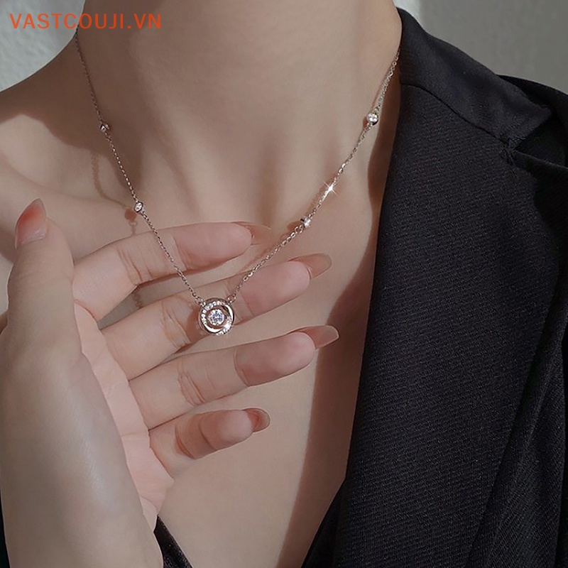 Vòng cổ Mạ Bạc Đính Đá Pha Lê Nhân Tạo Thời Trang Dành Cho Nữ