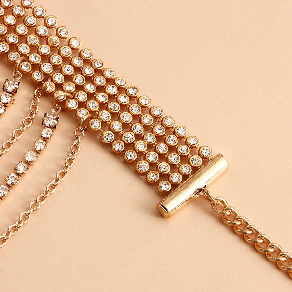 1 Chuỗi Dây Đeo Đùi Tua Rua Đính Đá Zircon Cao Cấp Dễ Phối Đồ