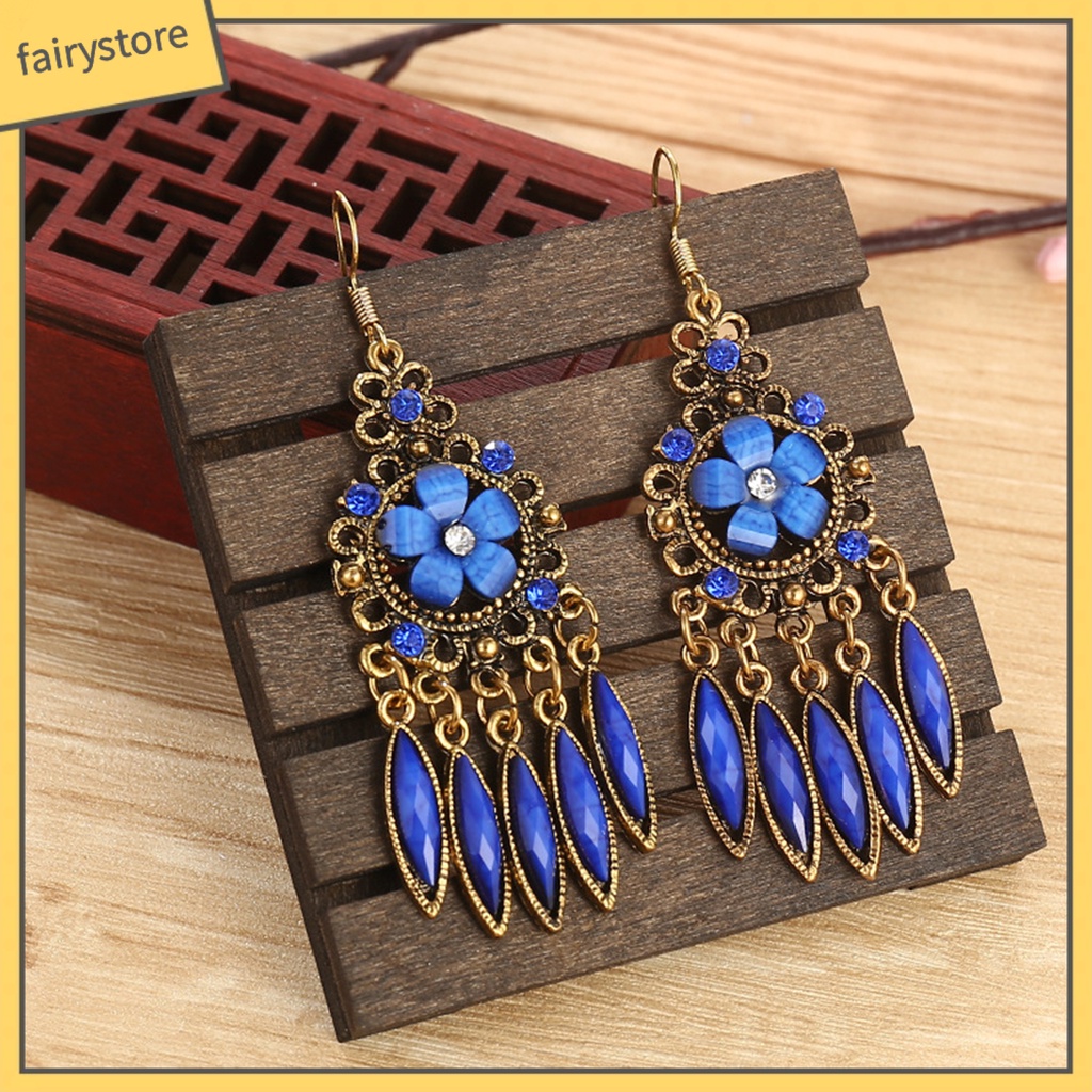 1 Đôi Bông Tai Hình Hoa Đính Đá Lấp Lánh Dành Cho Nữ