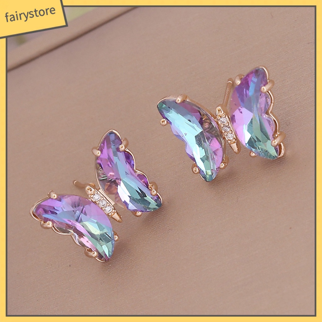 1 Đôi Bông Tai Hình Bướm Màu Sắc Ngọt Ngào Lâu Trôi