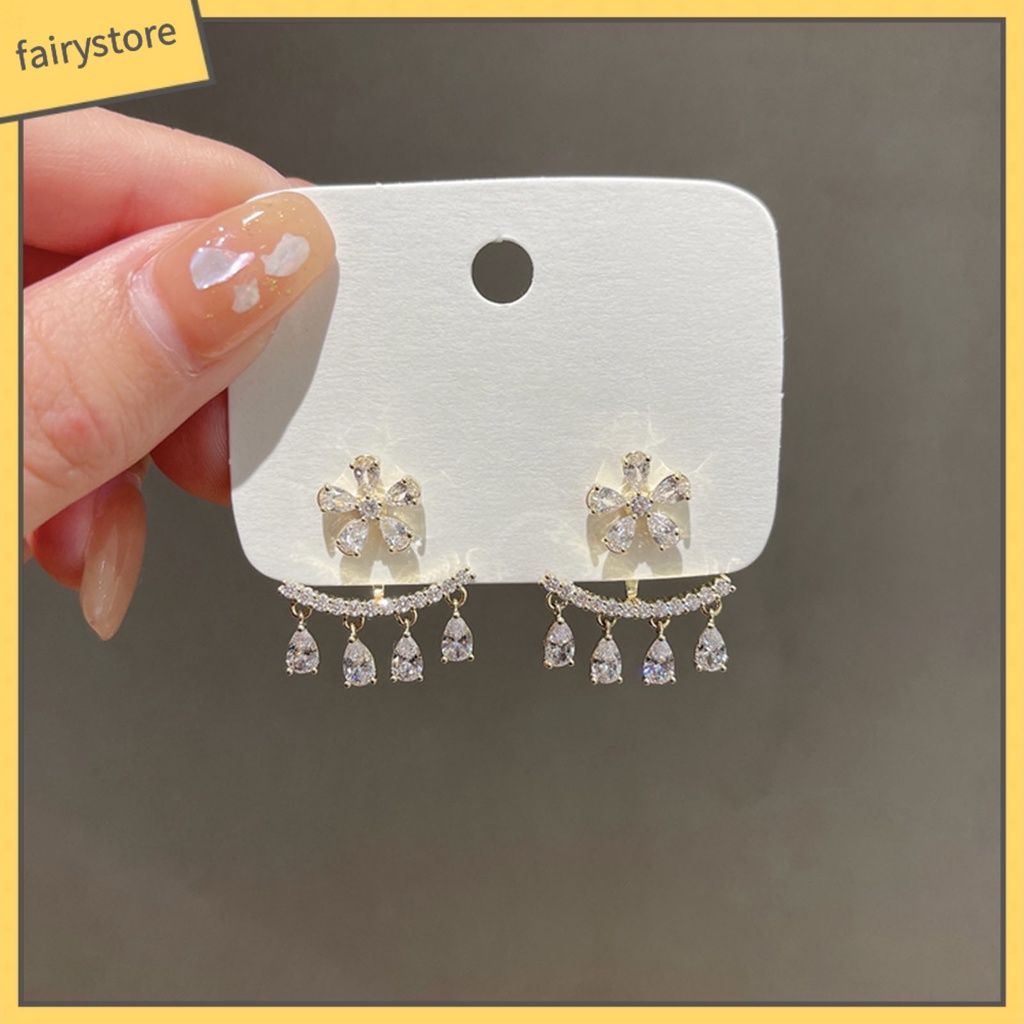 Bông Tai Hình Hoa Đính Đá Lấp Lánh Phong Cách Bohemia Dành Cho Nữ