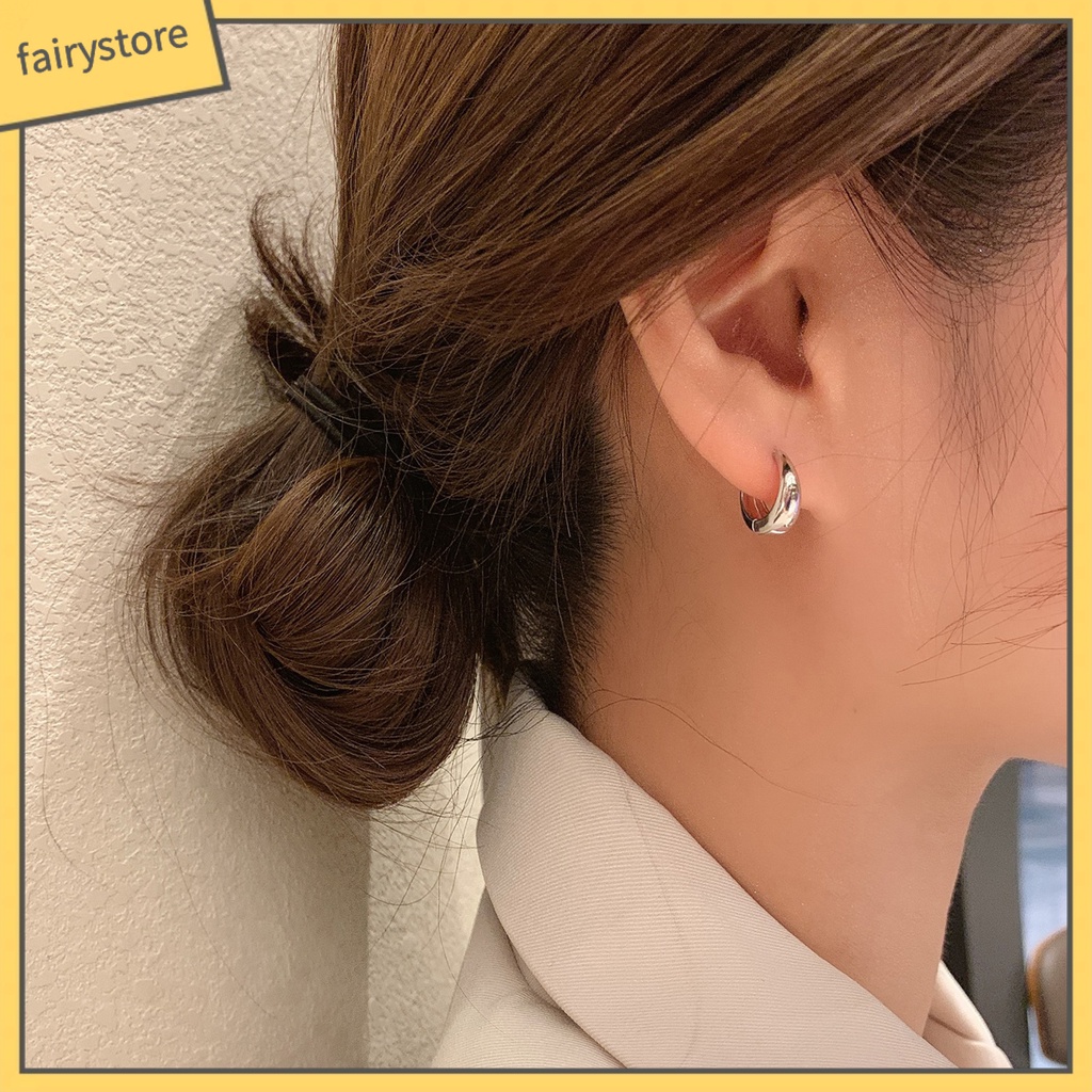 1 Đôi Bông Tai Hình Giọt Nước Dày Mạ Điện Thời Trang Cá Tính