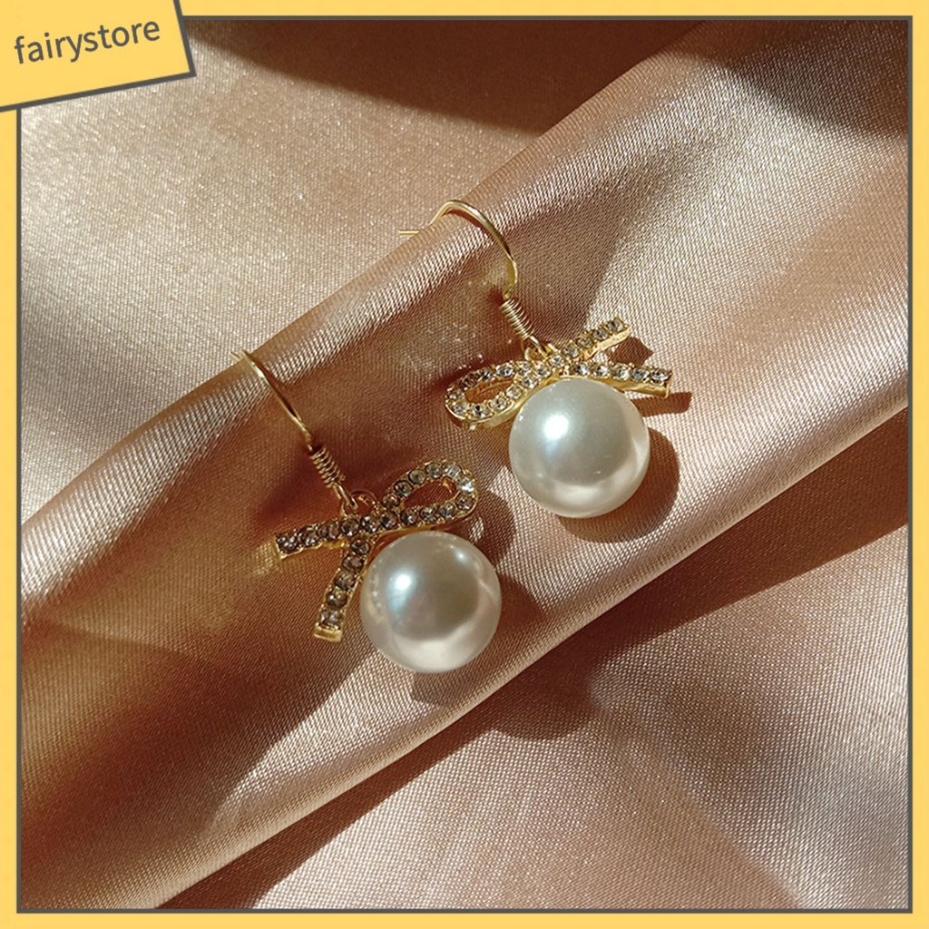 Bông Tai Hình Nơ Đính Đá Thời Trang Dành Cho Nữ