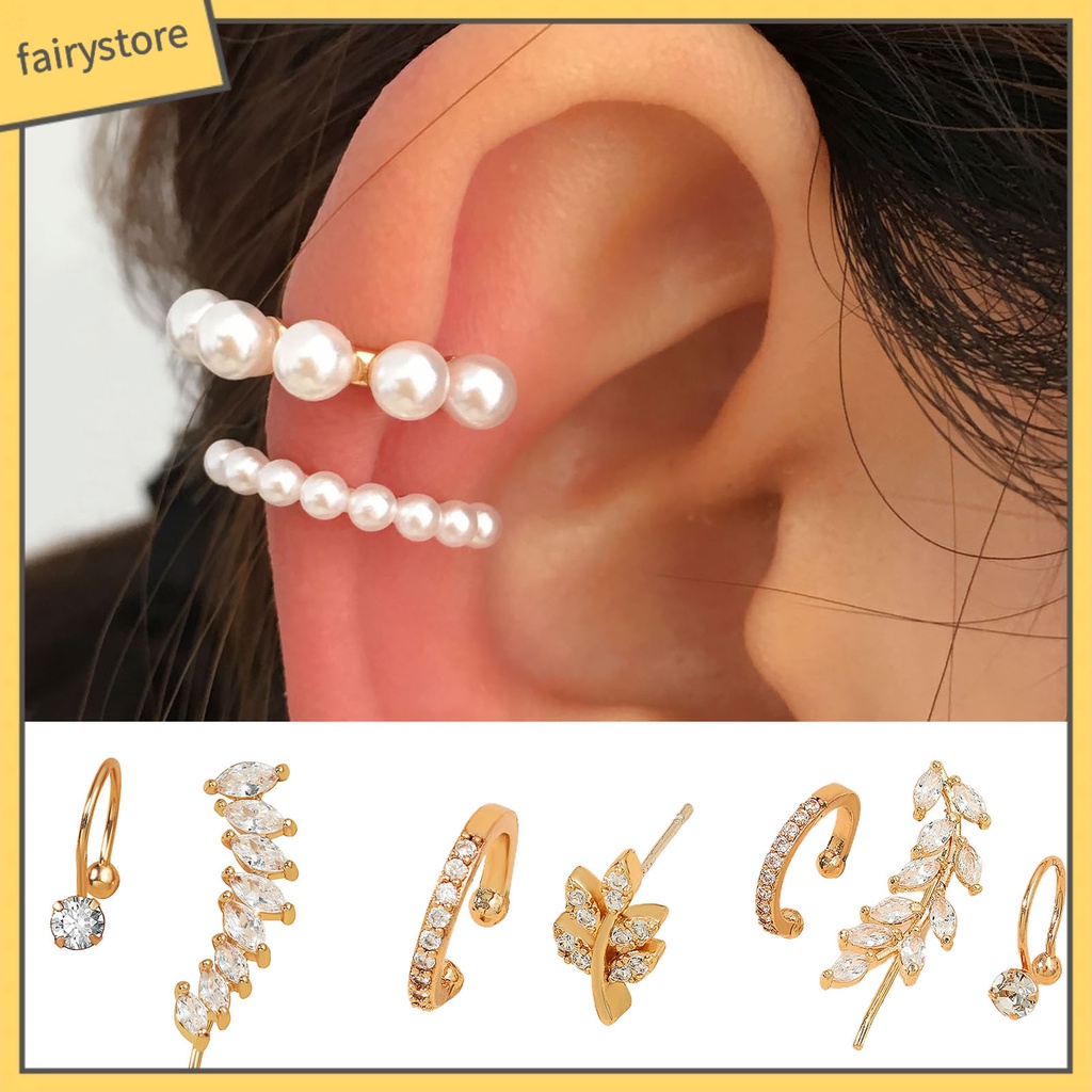 Set 2 / 3 Khuyên Tai Đính Đá Zircon Thời Trang Nữ