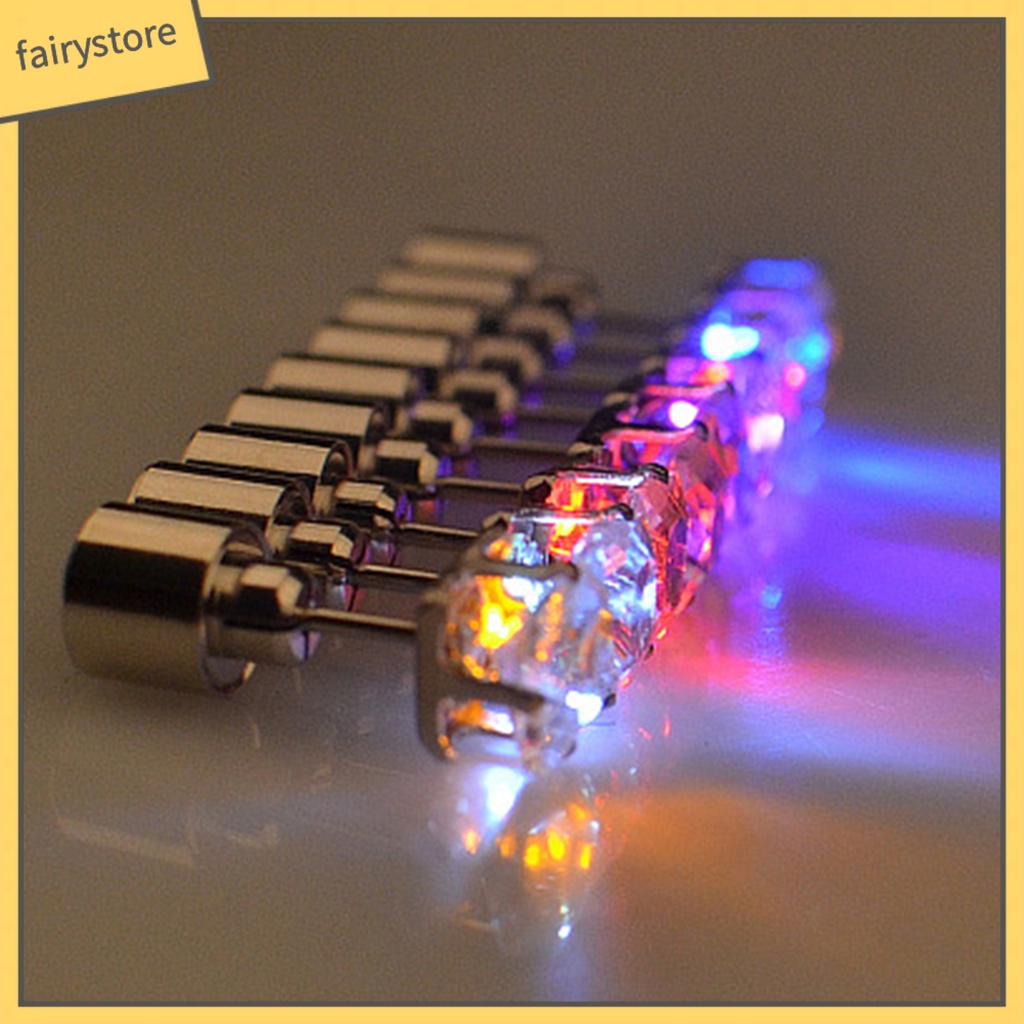 1 Bông Tai Đính Đá Zircon Hình Vuông Phát Sáng Dành Cho Nữ