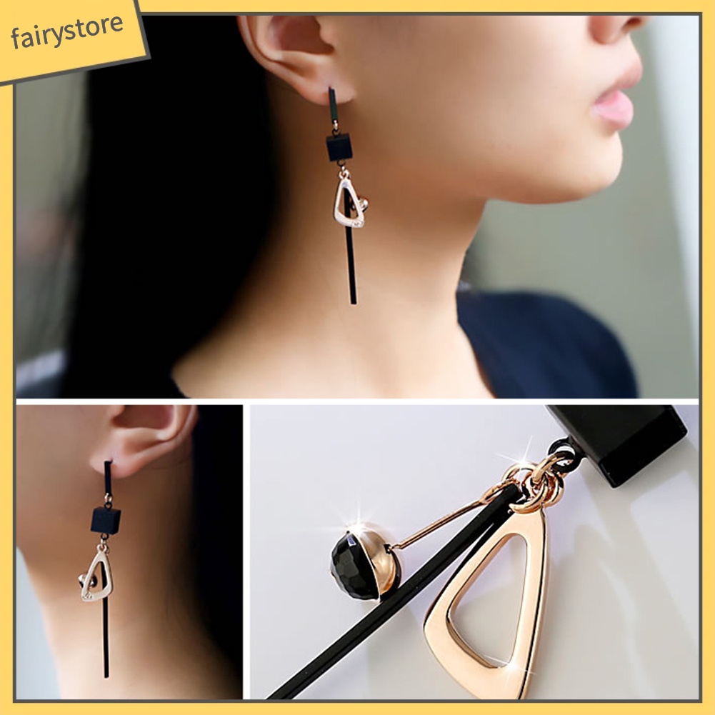 Đôi Bông Tai Dáng Dài Họa Tiết Hình Học Thời Trang Cho Nữ