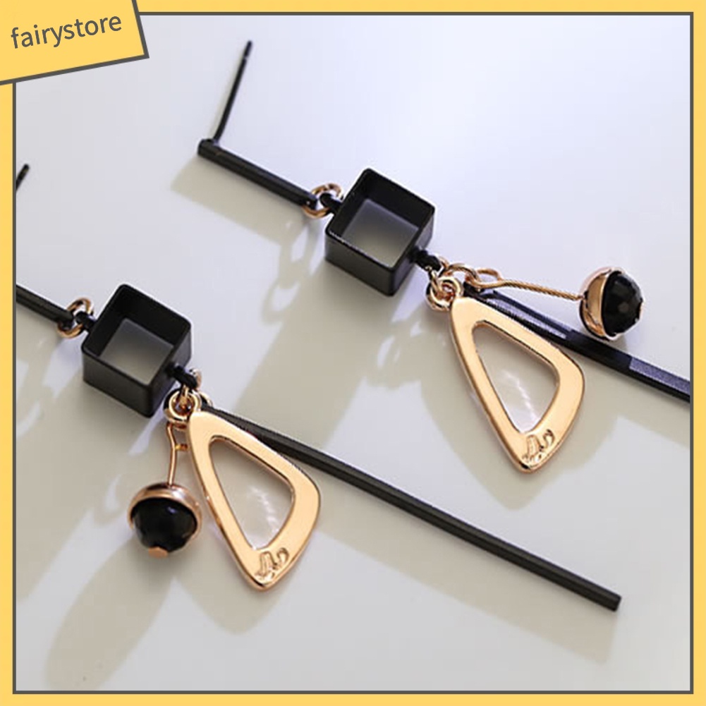 Đôi Bông Tai Dáng Dài Họa Tiết Hình Học Thời Trang Cho Nữ