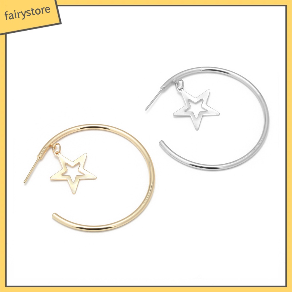 Bông Tai Dạng Vòng Hở Hình Ngôi Sao Lớn Thời Trang Dự Tiệc Cho Nữ