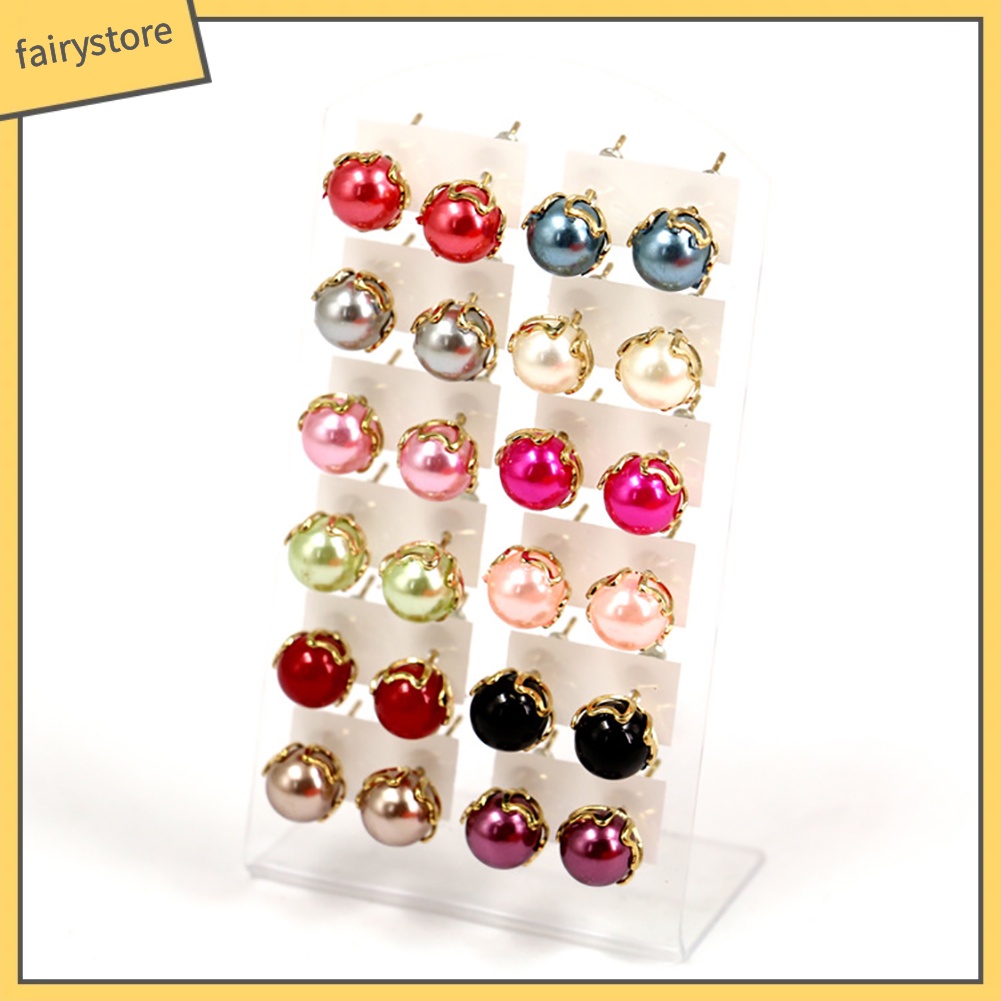 12 Đôi Bông Tai Ngọc Trai Giả Thanh Lịch Cho Nữ