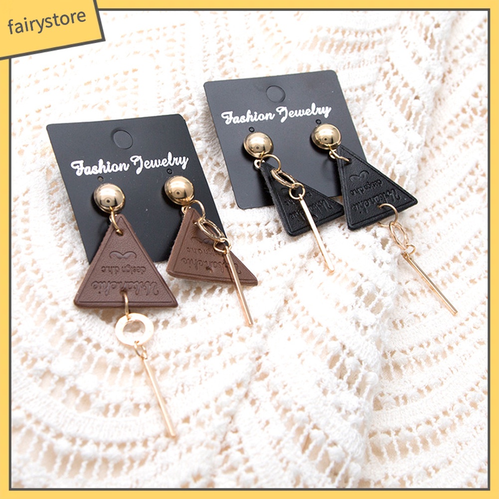 Bông Tai Hình Tam Giác Không Đối Xứng Thời Trang Dành Cho Nữ