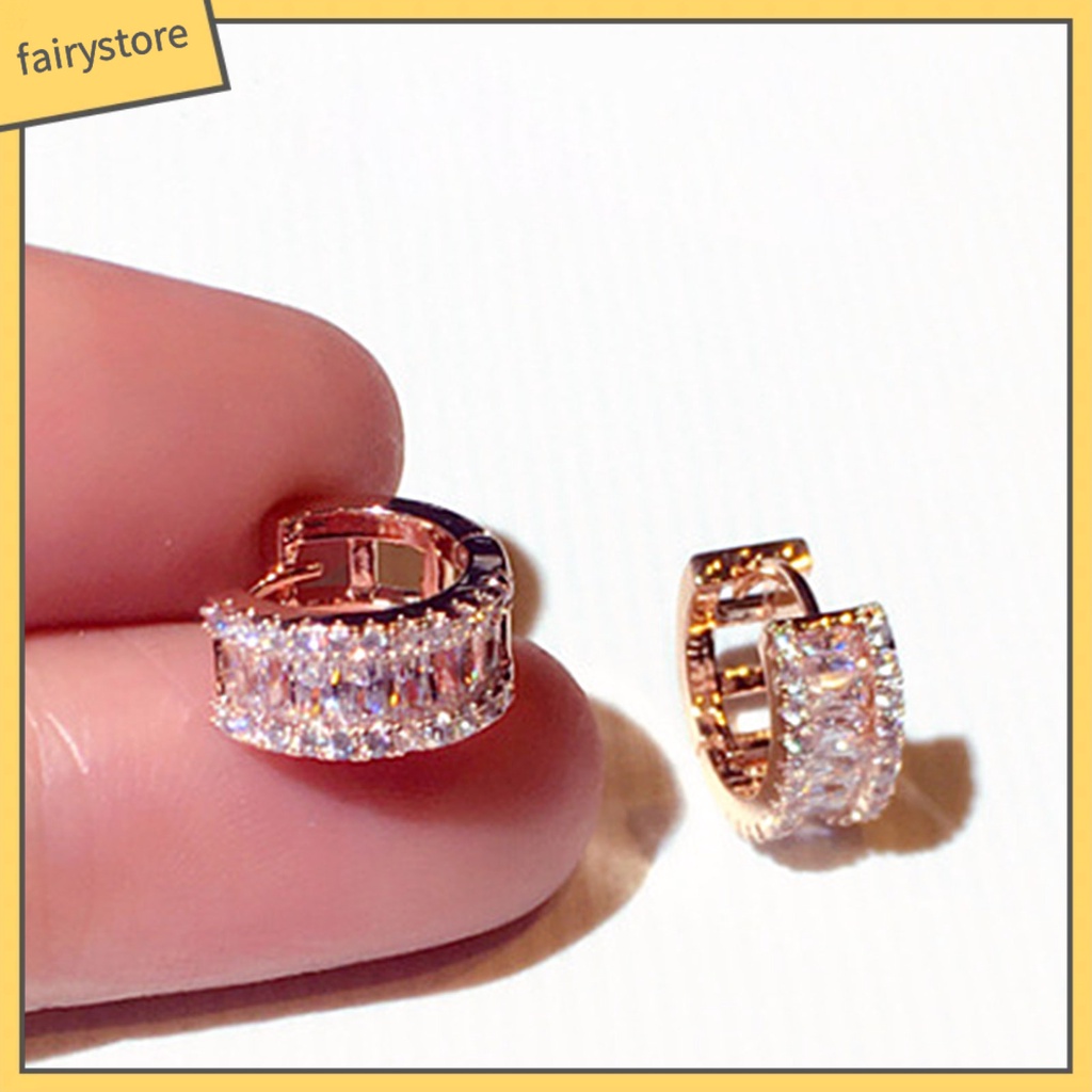 1 Đôi Khuyên Tai Tròn Đính Đá Sang Trọng