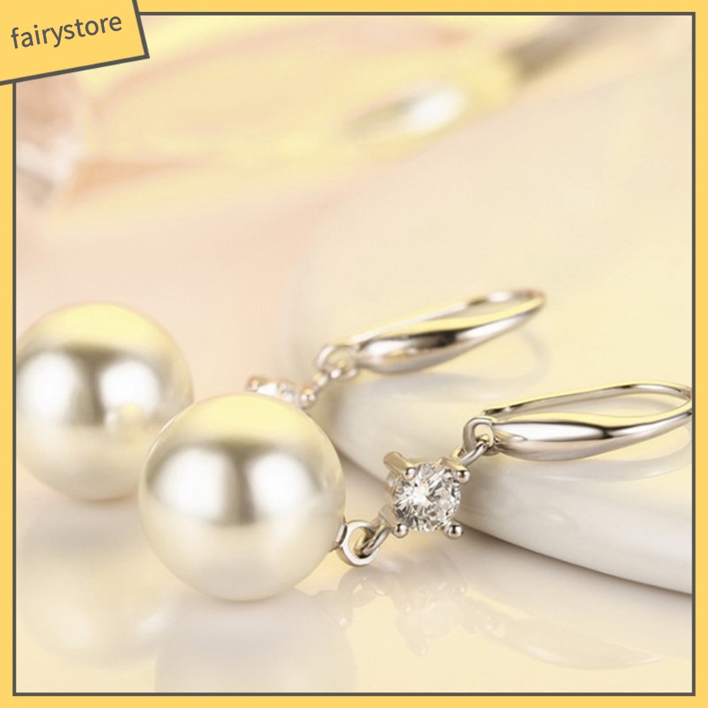 Bông Tai Đính Đá Ngọc Trai Giả Sang Trọng Dành Cho Nữ