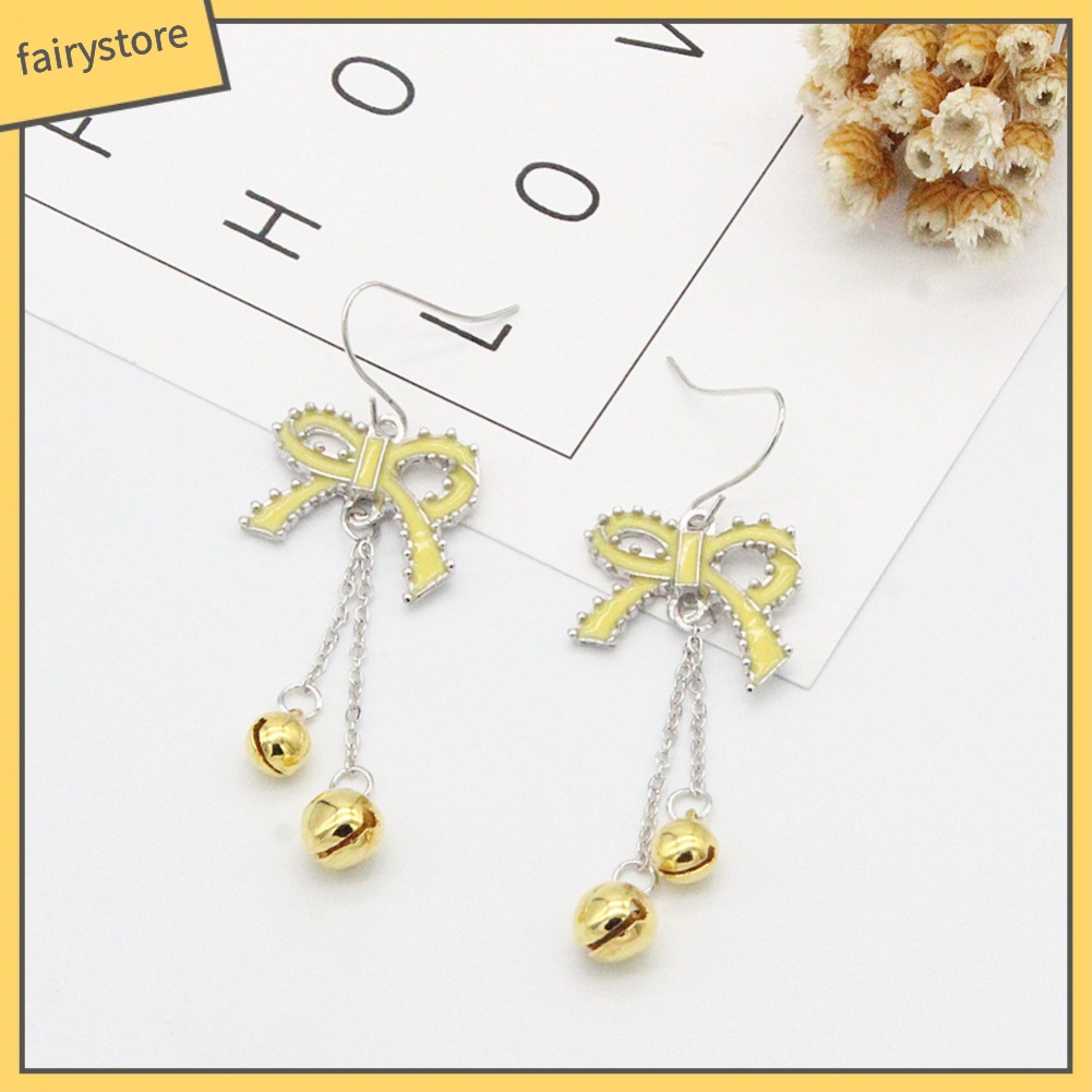 Bông Tai Dáng Dài Hình Nơ / Chuông Thời Trang Cho Nữ