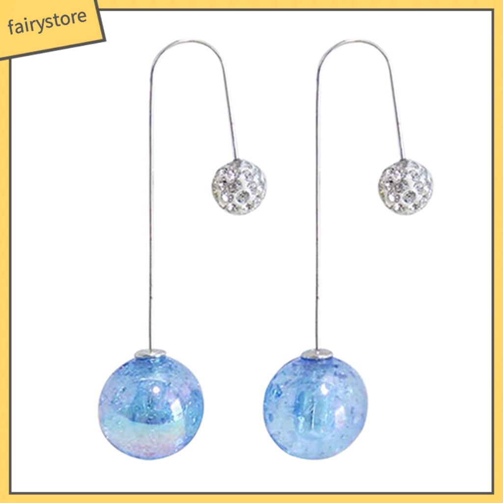 Bông Tai 2 Đầu Đính Ngọc Trai Giả Dáng Dài Thiết Kế Hình Chữ U Thời Trang Cho Nữ