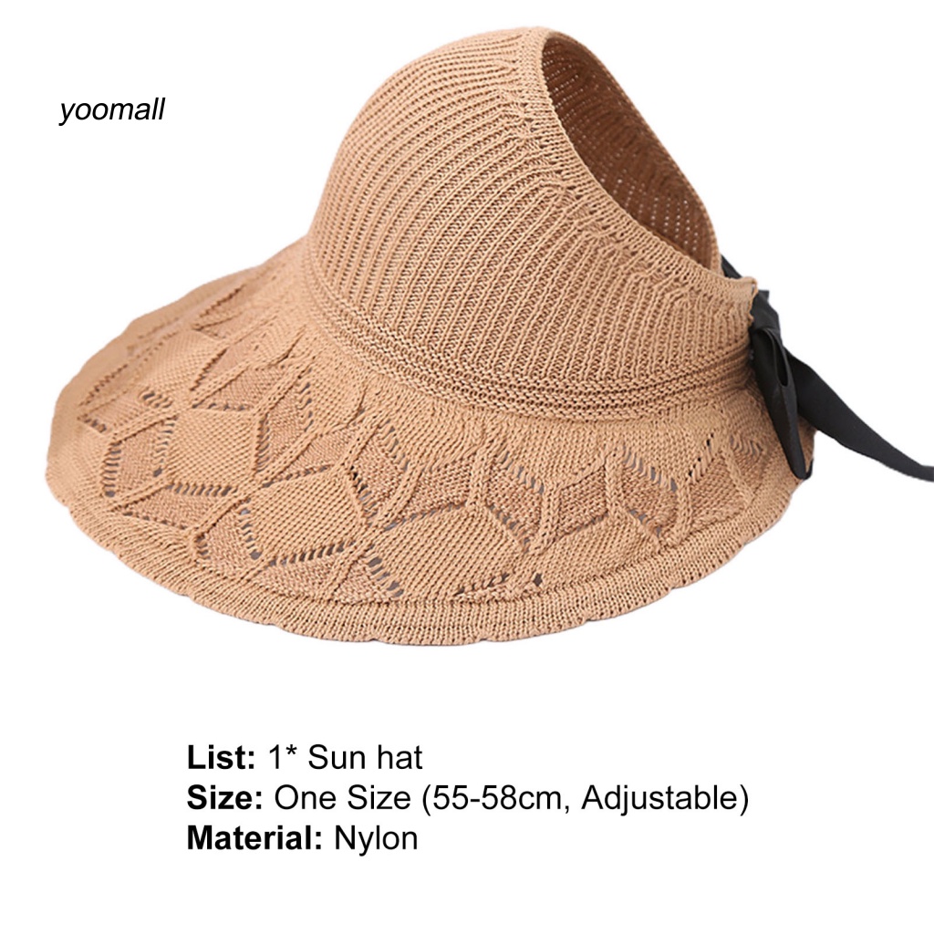 Mũ Rộng Vành Chống Nắng Phối Ruy Băng Thời Trang Đi Biển Cho Nữ
