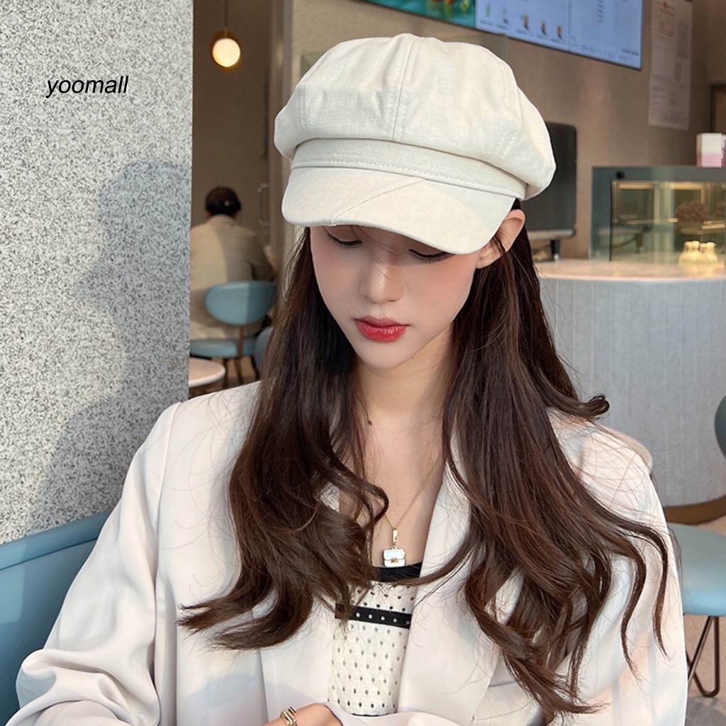 Mũ Beret Cotton Màu Trơn Giữ Ấm Thời Trang
