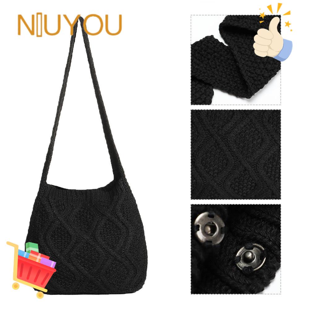 Túi Tote Đeo Vai / Xách Tay Đan Len Khoét Lỗ Thời Trang Cho Nữ