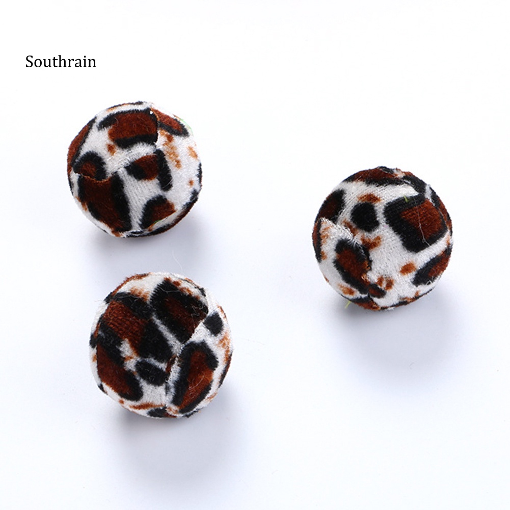 Bộ 5 Bóng Đồ Chơi Họa Tiết Da Báo / Ngựa Vằn Vui Nhộn Cho Mèo Cưng