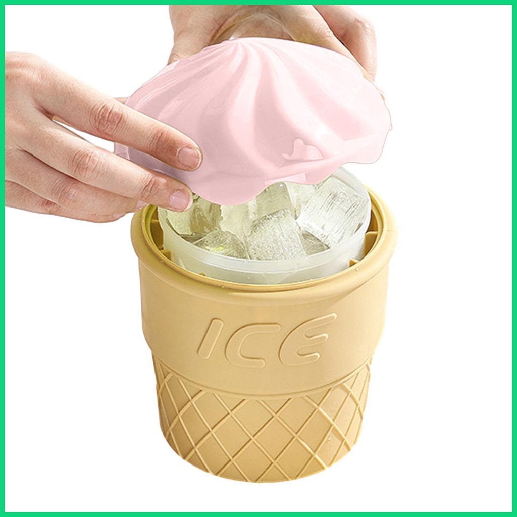 Xô Làm Lạnh Đá Bằng Silicone Có Nắp Đậy Hình Cây Kem Cho Jiwvnjiwvn