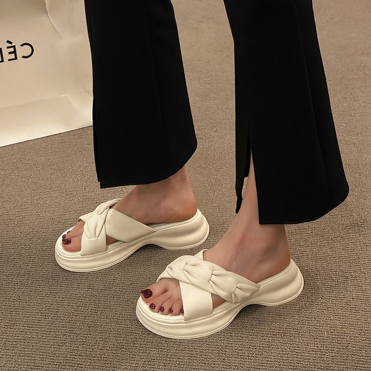 Dép Da PU Đế Xuồng Thoáng Khí Thoải Mái Thời Trang Mùa Hè Cho Nữ