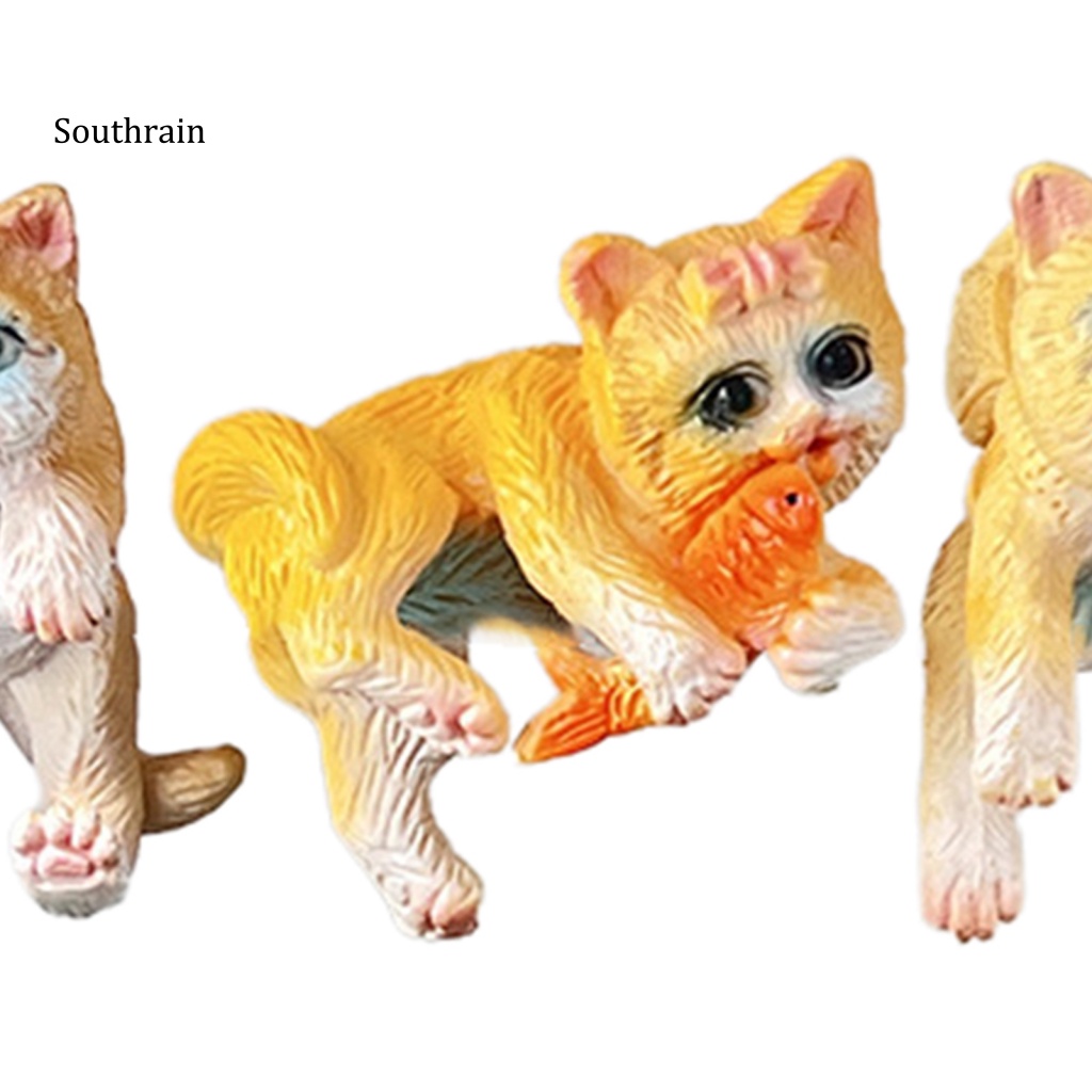 Set 3 Phụ Kiện Trang Trí Bể Cá Hình Mèo Hoạt Hình Đáng Yêu