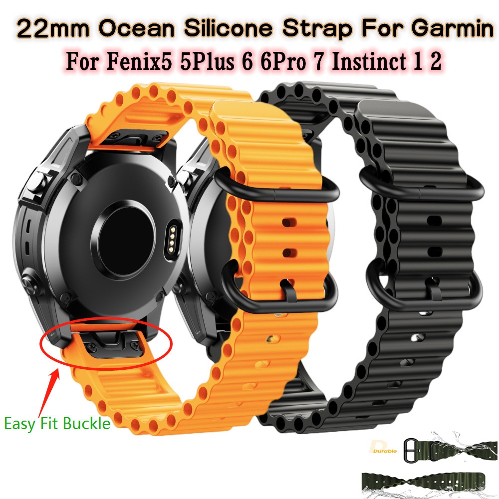 Dây Đeo Silicon Thoáng Khí 22mm Tháo Gỡ Nhanh Cho Garmin Fenix7 6 5 Approach S62 MARQ F935 955