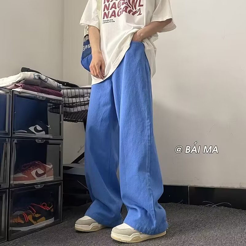 Quần Jean Ống Rộng Thời Trang Hip Hop Đường Phố Cá Tính Cho Nam