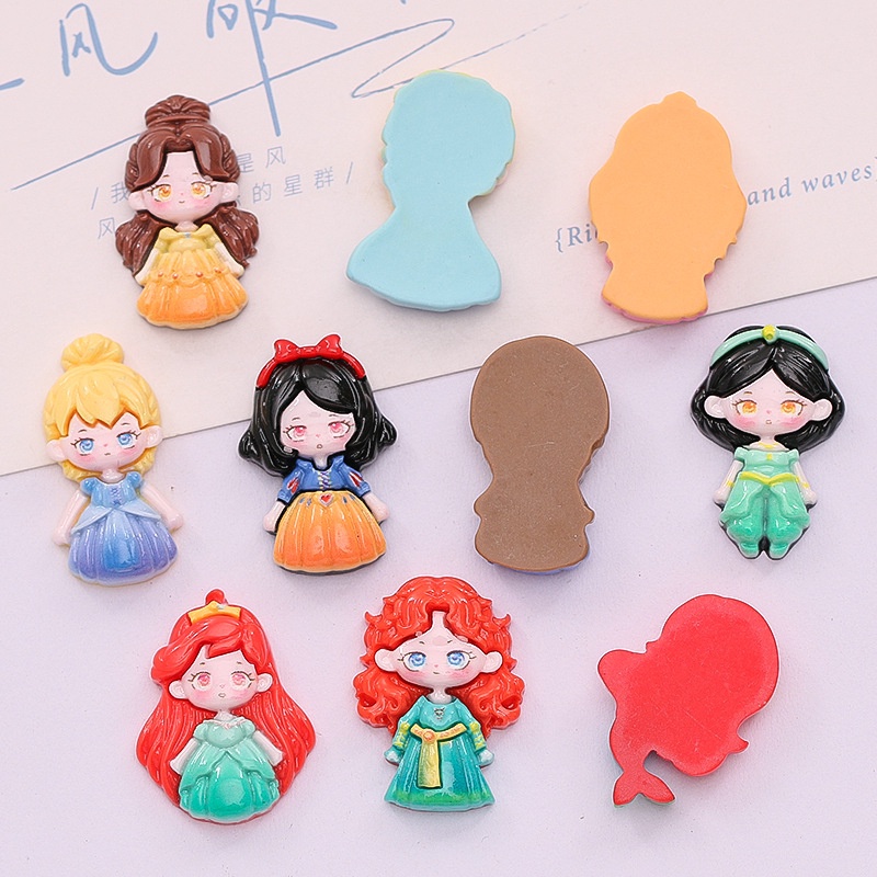 Charm Trang Trí Hình Công Chúa DJSNEY Cute | DIY Trang Trí Ddeco Ốp Điện Thoại, Kẹp Tóc, Tủ Lạnh