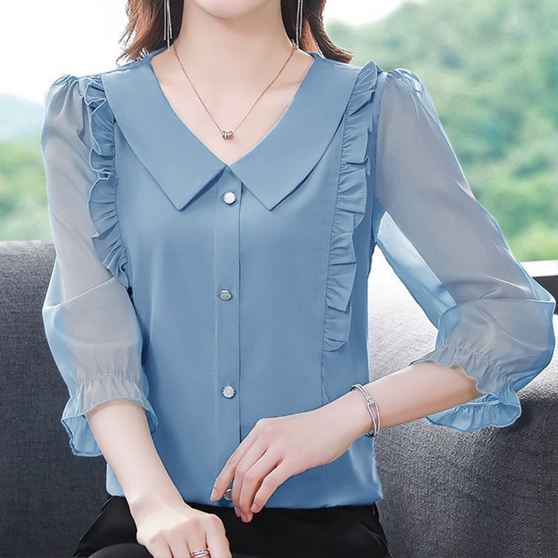 Áo Sơ Mi Chiffon Ba Lỗ Tay Lỡ Phong Cách Mới Dành Cho Nữ