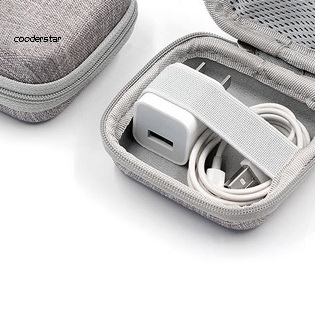 Túi Lưới Tròn / Vuông / Chữ Nhật Bằng EVA Cứng Đựng Dây Cáp Tai Nghe Cho Du Lịch