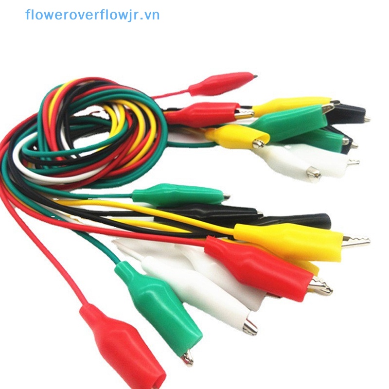 Set 10 Dây Kẹp Cá Sấu Thử Điện Hai Đầu Kẹp Hàm Cá Sấu DIY