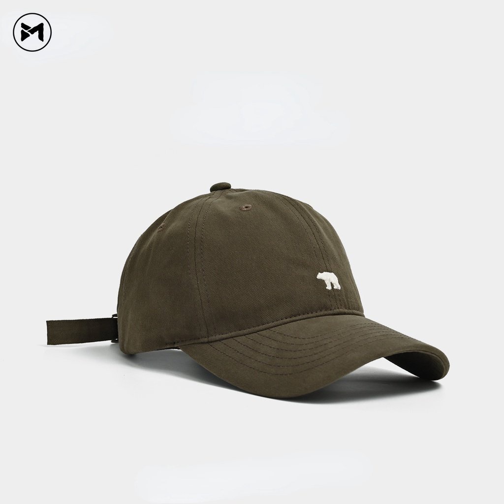 Nón Lưỡi Trai Mềm Thêu Hình Gấu Bắc Cực Thời Trang Vintage 2023