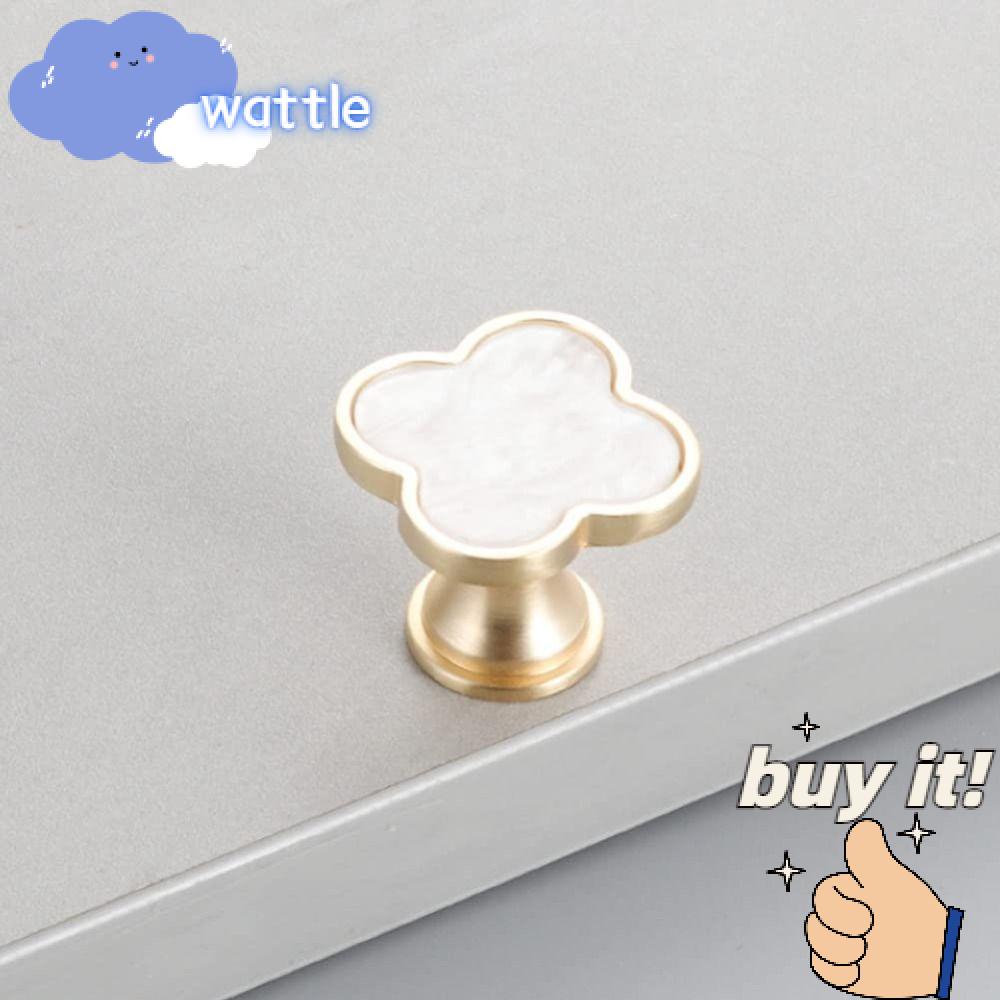 Tay Nắm Ngăn Kéo Tủ Nội Thất Hình Cỏ Bốn Lá Có Lỗ Kèm Ốc Vít